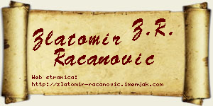 Zlatomir Račanović vizit kartica